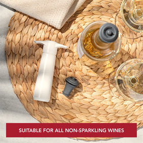 Vacu Vin reusable wine preserver reduces waste and extends bottle life.