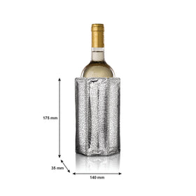 Vacu Vin sleeve around a bottle demonstrates eco-friendly, reusable cooling on demand