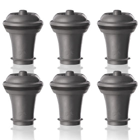 Vacu Vin wine saver stoppers gray set of six preserves wine flavor.