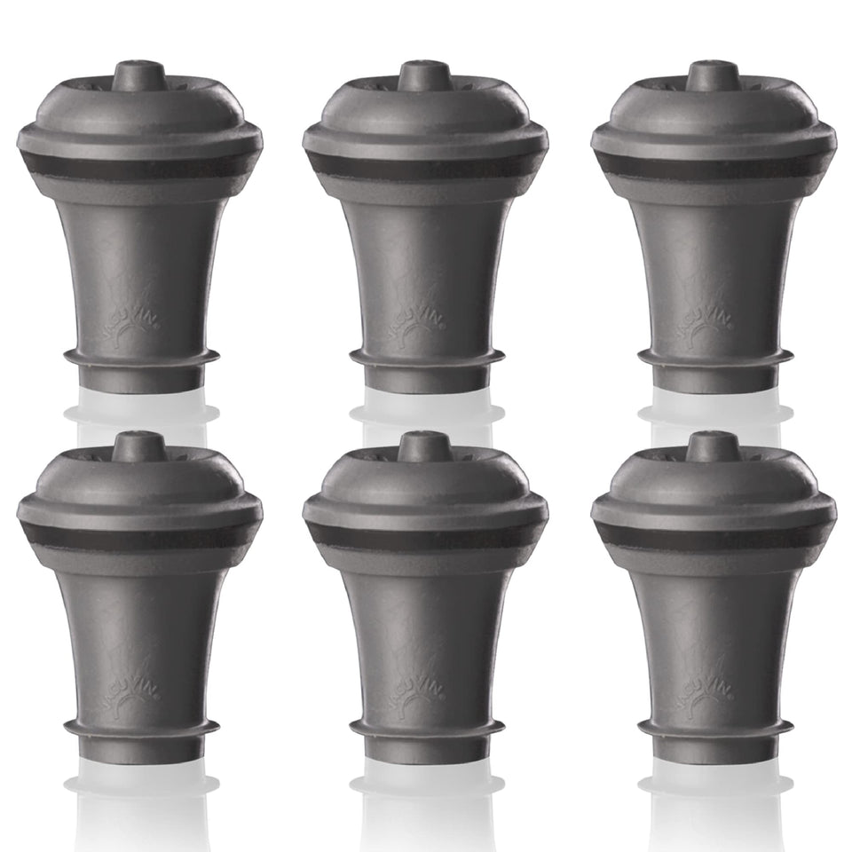Vacu Vin wine saver stoppers gray set of six preserves wine flavor.