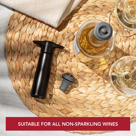 Vacu Vin gray reusable stopper is dishwasher safe.