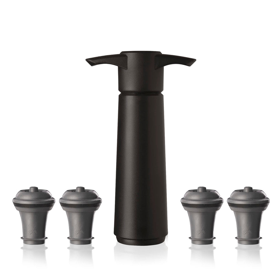 Vacuvin Original Wine Saver four stopper set seals a bottle airtight.
