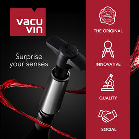 Vacuvin gray stopper with black plastic ring detail at the top.