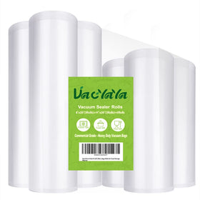 VacYaYa 6-pack 8x20 rolls ready for sealing, ideal for meal prep and freezer storage.