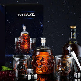 Vaduz decanter display with two glasses for premium entertaining