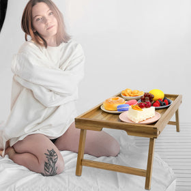 VaeFae Acacia Bed Tray with built in carrying handles