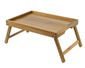 VaeFae Acacia bed tray with folding legs enables easy in-bed meals