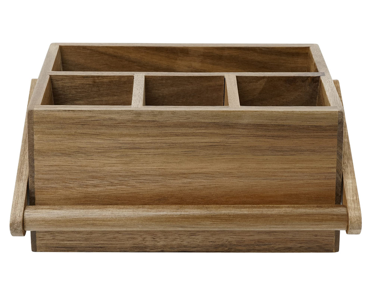 VaeFae acacia wooden utensil holder ideal for tidy kitchen spaces