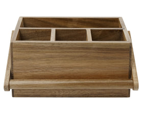 VaeFae acacia wooden utensil holder ideal for tidy kitchen spaces