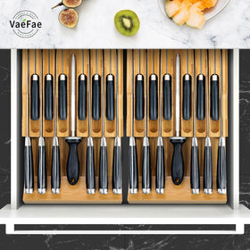 VaeFae knife storage keeps countertops clear and drawers organized after use.