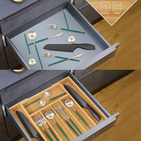 VaeFae Bamboo Drawer Organizer doubles as a jewelry or stationery organizer.