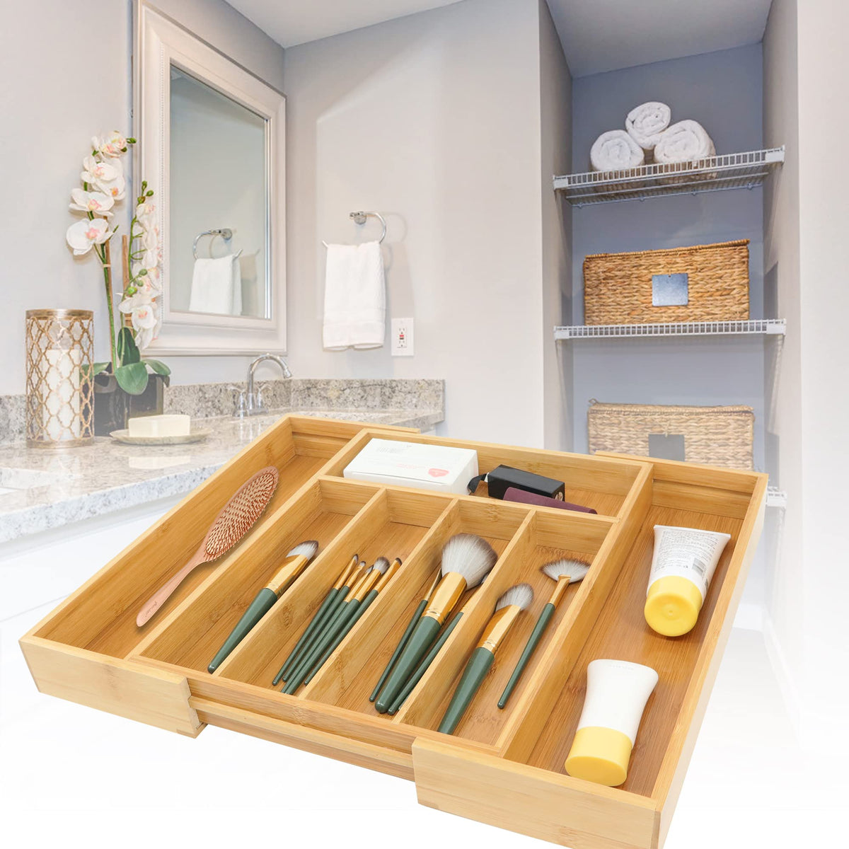 VaeFae Drawer Organizer guide shows how to measure for the best fit.
