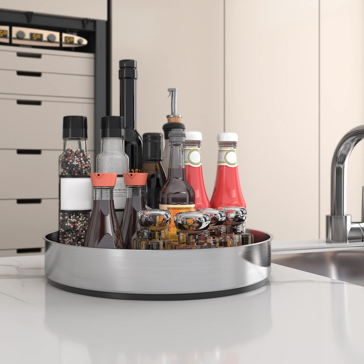 VAEHOLD fridge Lazy Susan helps organize fruits and vegetables