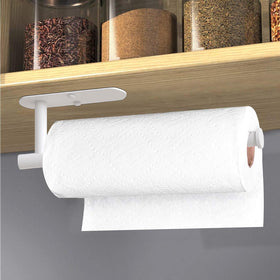VAEHOLD paper towel holder in action in a busy kitchen workspace for quick cleanup.