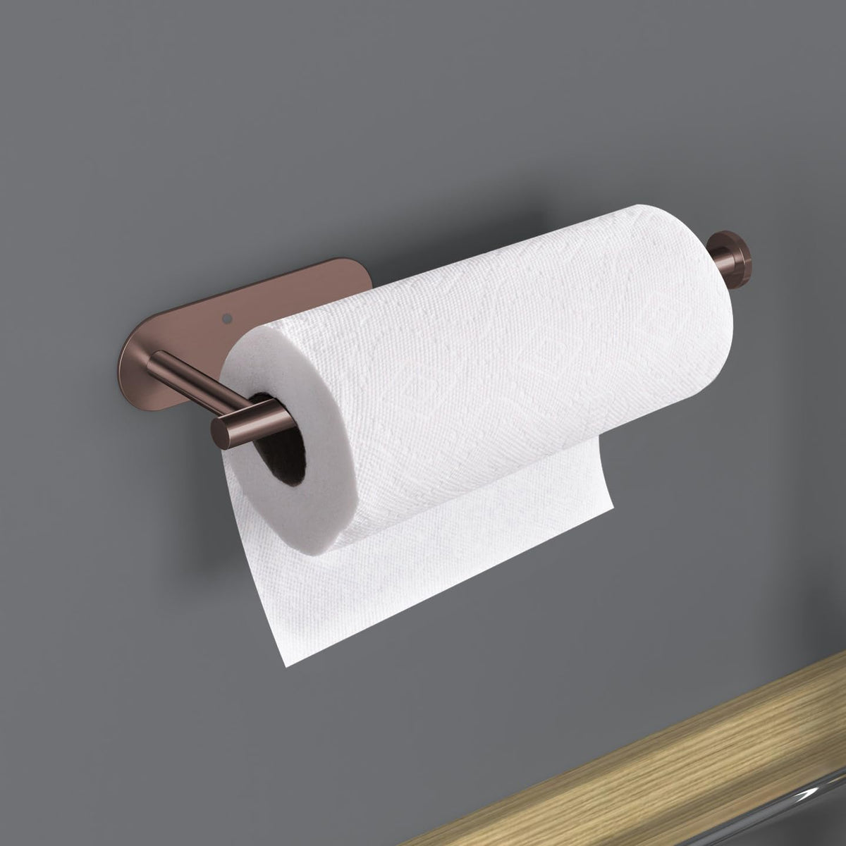 VAEHOLD rose-gold accent version complements stainless steel in modern kitchens.