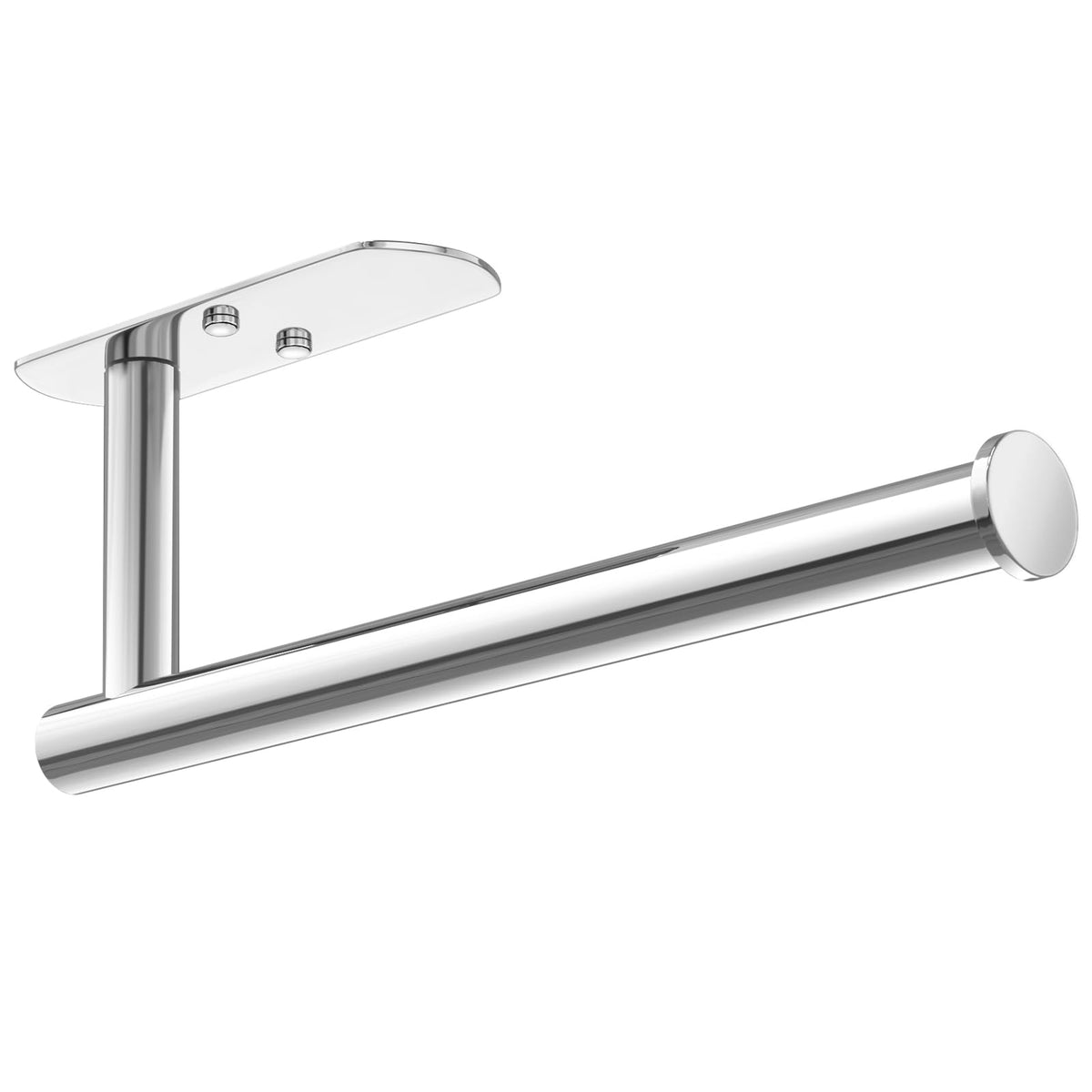 VAEHOLD self-adhesive under-cabinet towel holder in bright stainless finish