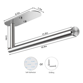 Close-up of VAEHOLD stainless steel towel bar showing durable finish