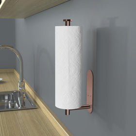 VAEHOLD under-cabinet towel holder in kitchen scene saves counter space.
