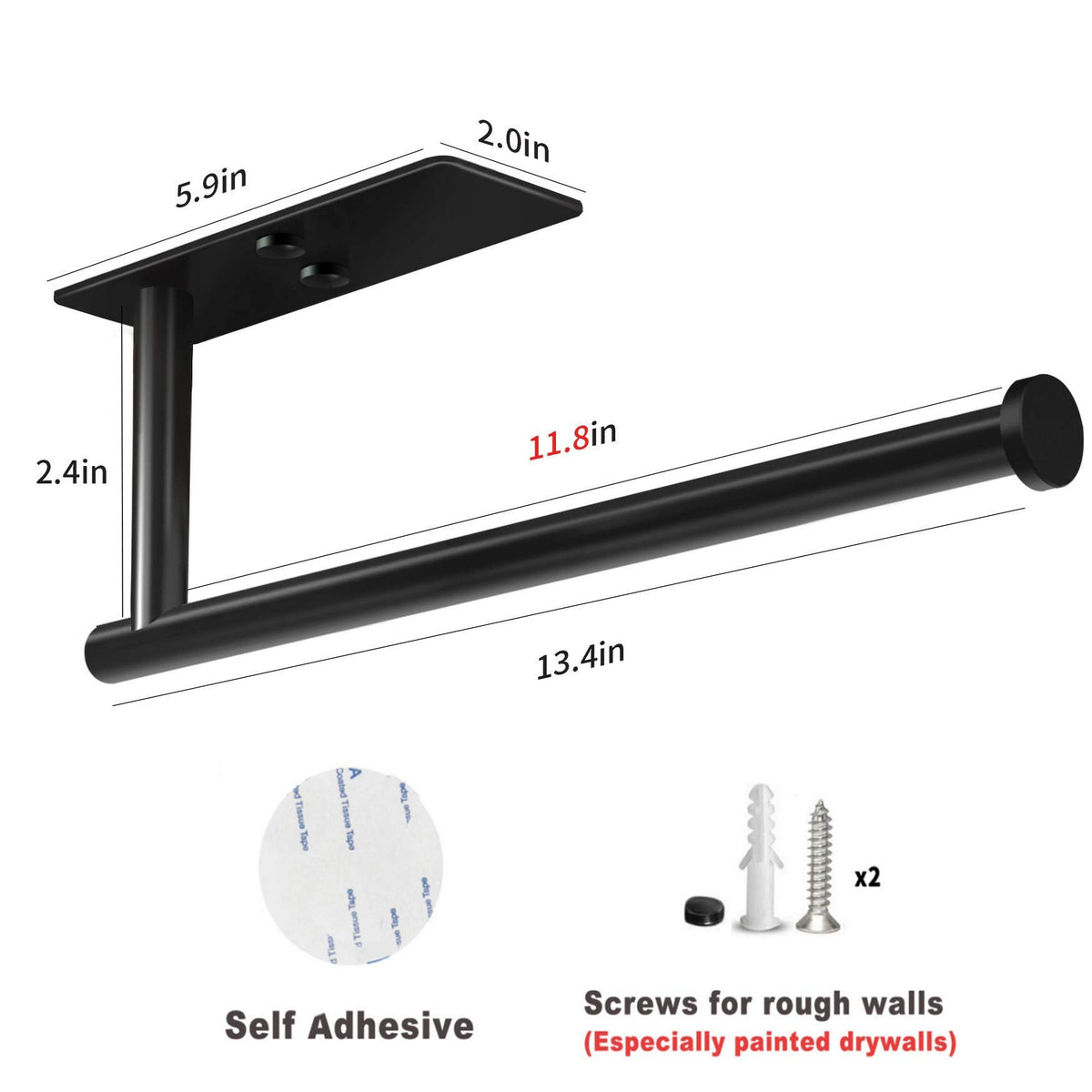 VAEHOLD wall-mounted roll rack fits standard and jumbo towels for versatile use.
