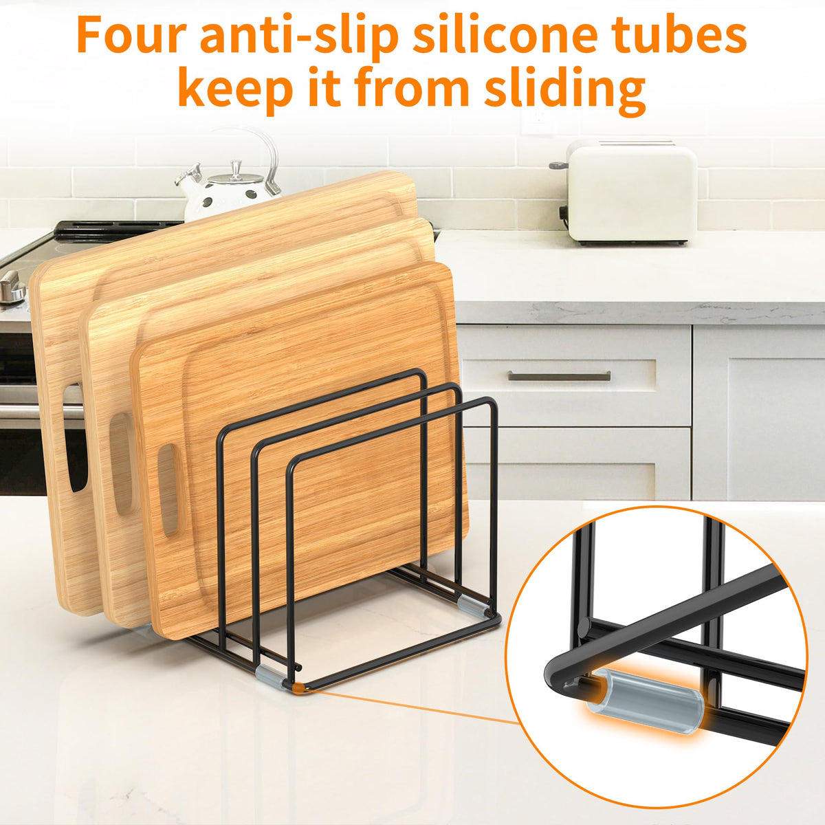 VAEKUCEAN sturdy iron construction offers durable kitchen organization.