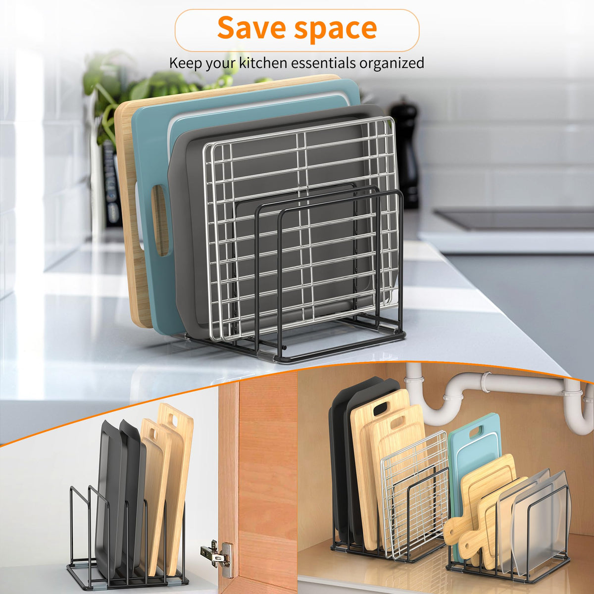 VAEKUCEAN two-pack set fits compact kitchens and keeps cabinets organized
