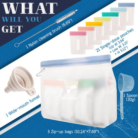 VAGANTH travel kit showing large zip bags for organized supplements