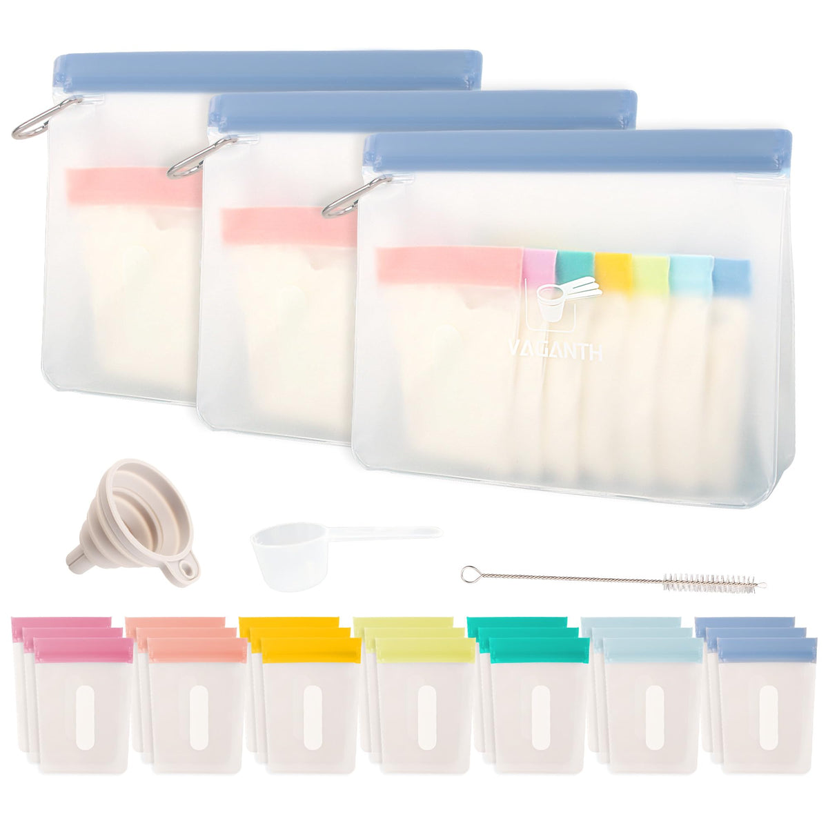 VAGANTH protein travel set with single-dose bags for mess-free prep