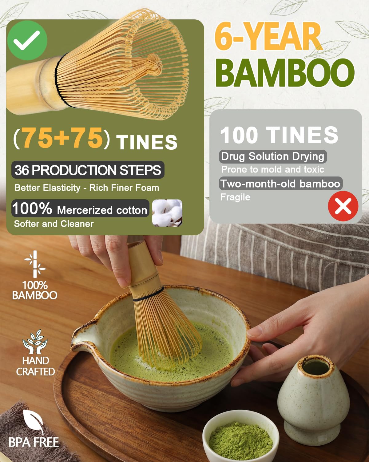 Vaiheng matcha spoon for precise powder scooping