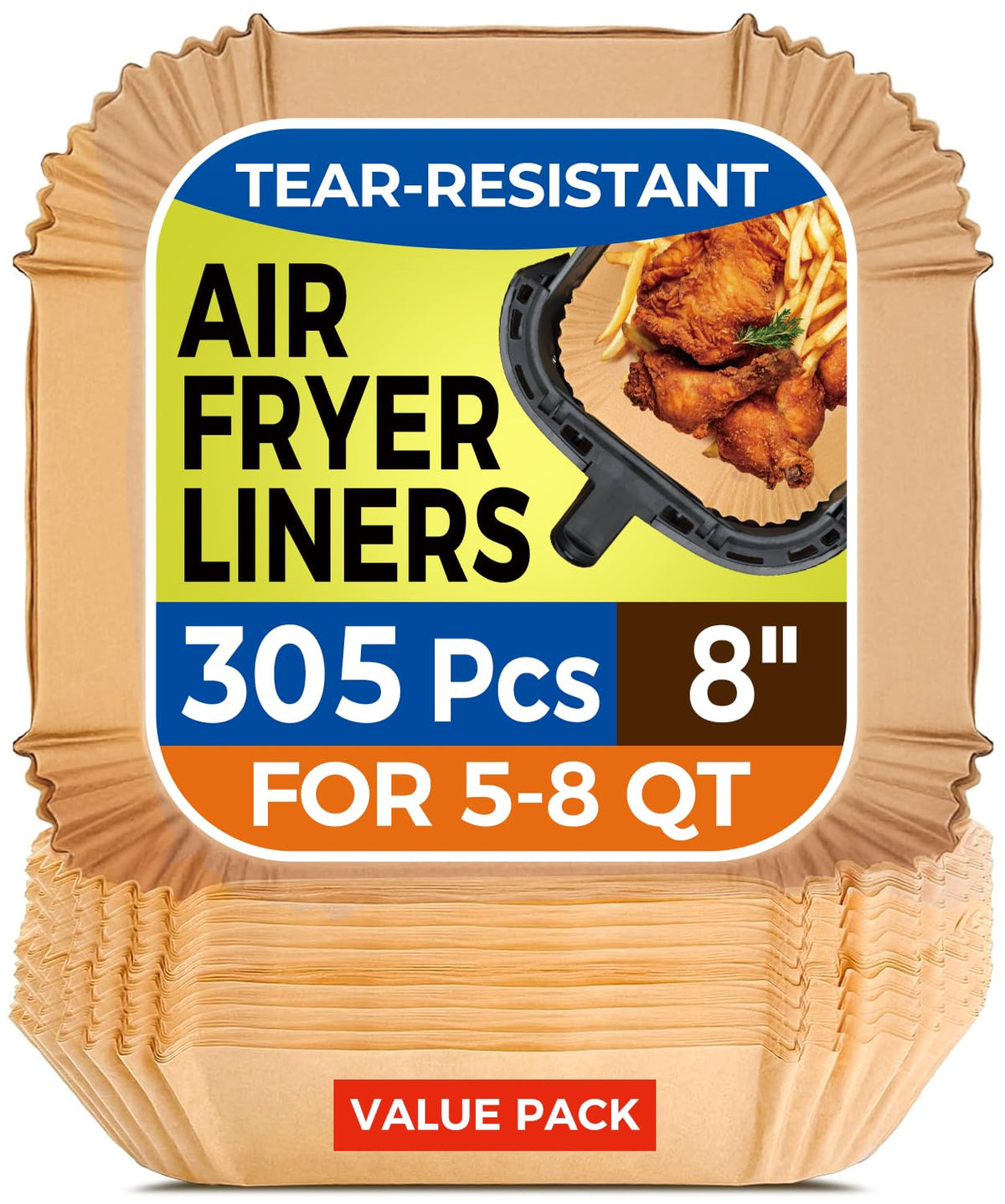 Vailnd 305pcs pack of air fryer liners, mess-free cooking and quick cleanup.