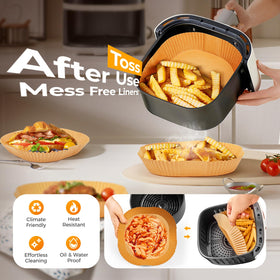 Vailnd liners in use showing non-stick performance during cooking.
