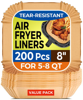 Vailnd air fryer liner with 8in bottom width keeps basket clean.