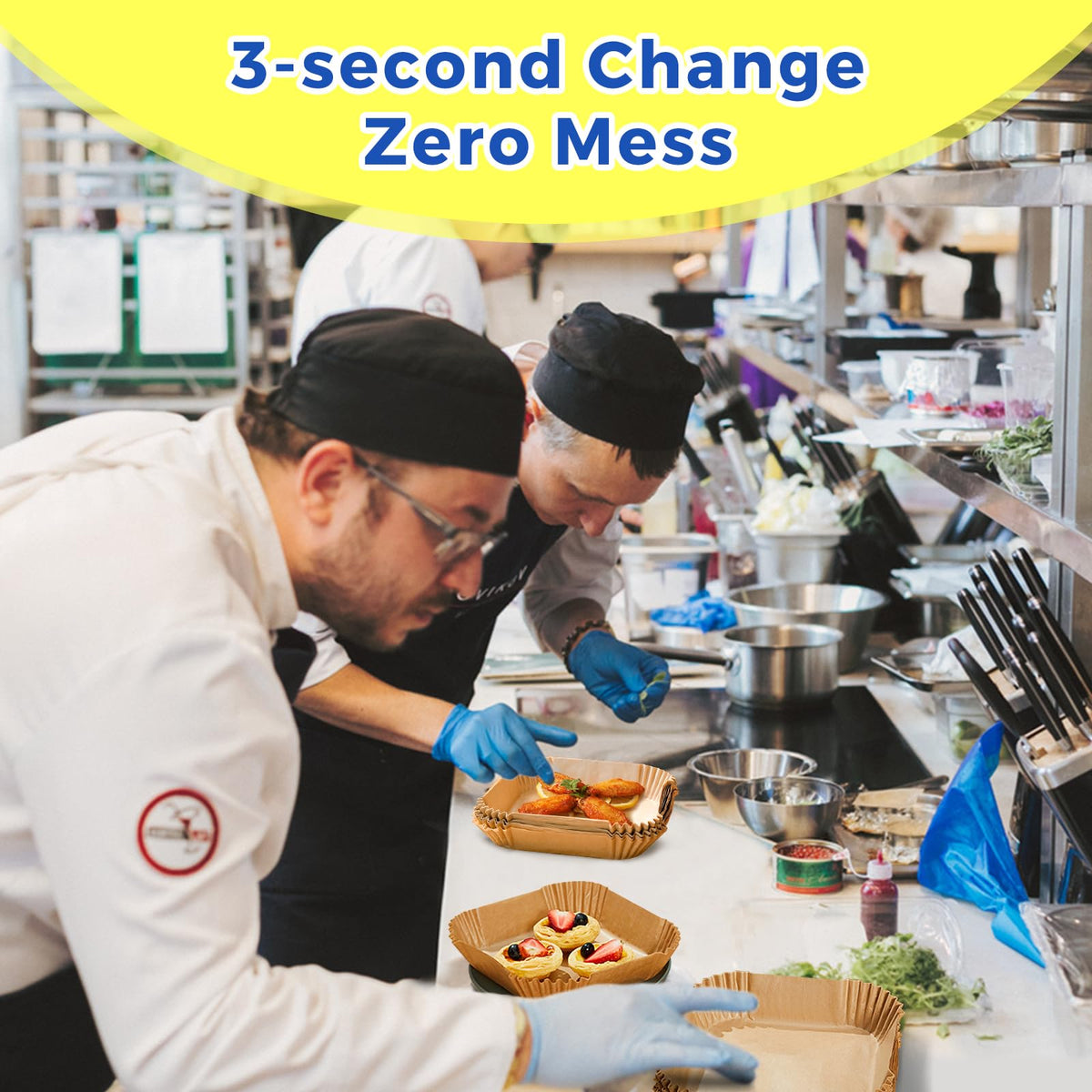 Vailnd grease-proof liners prevent sticking and simplify cleanup after cooking.