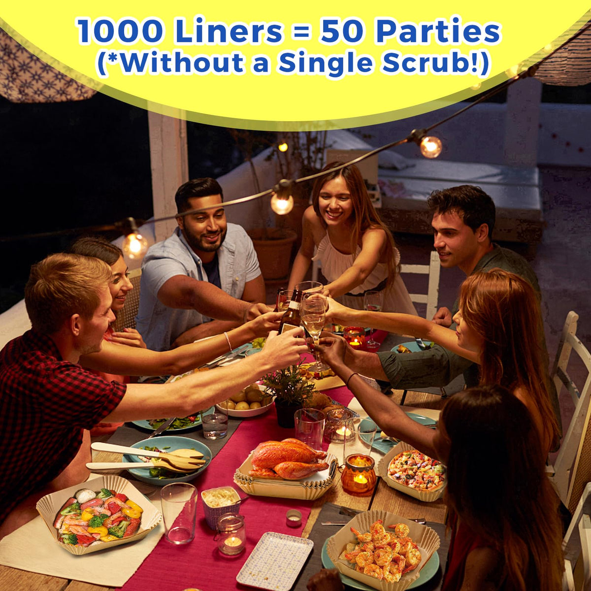 Vailnd heat-proof liners withstand up to 428°F for versatile cooking.