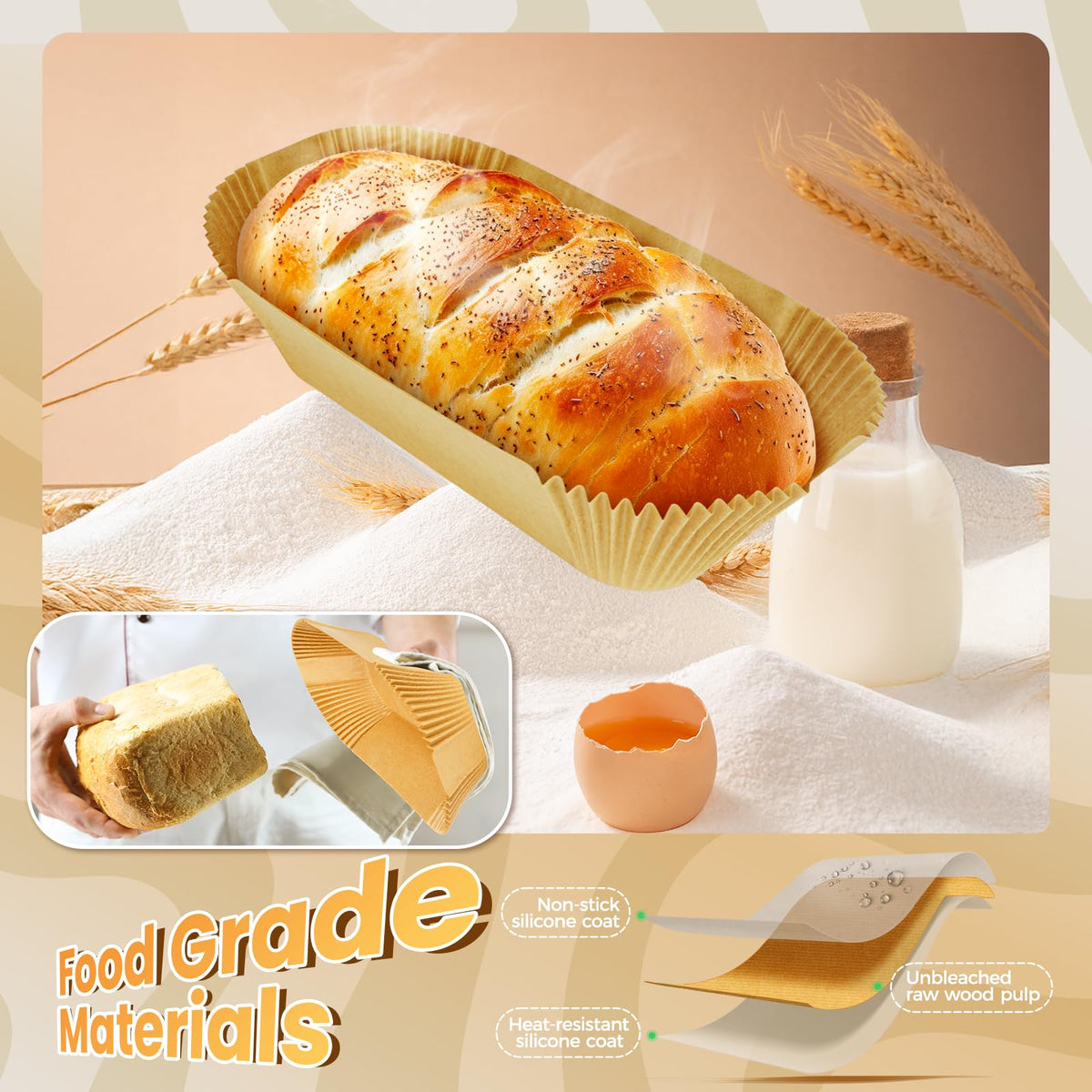 Vailnd loaf pan liners disposable, easy cleanup after baking.