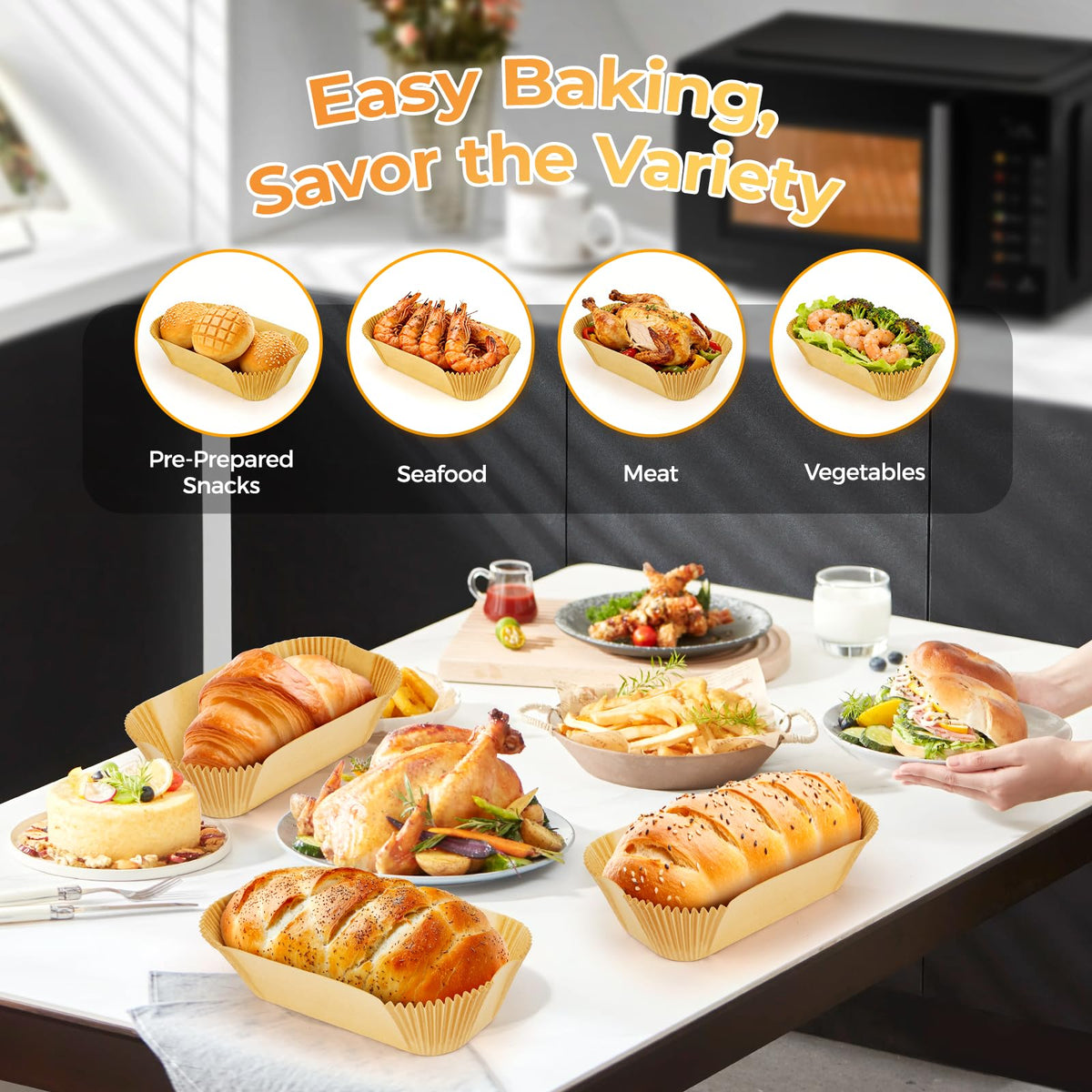 Vailnd loaf pan liners wood pulp materials, BPA-free and PFAS-free.