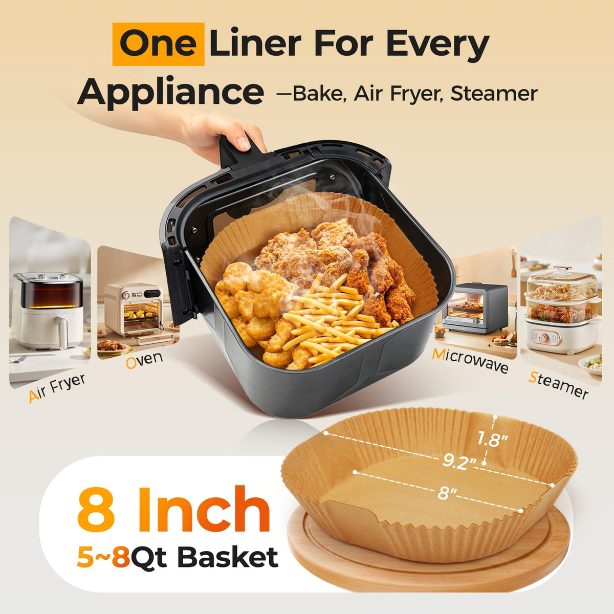 Vailnd liner compatible with Ninja AF161 AF181 AF141 in basket