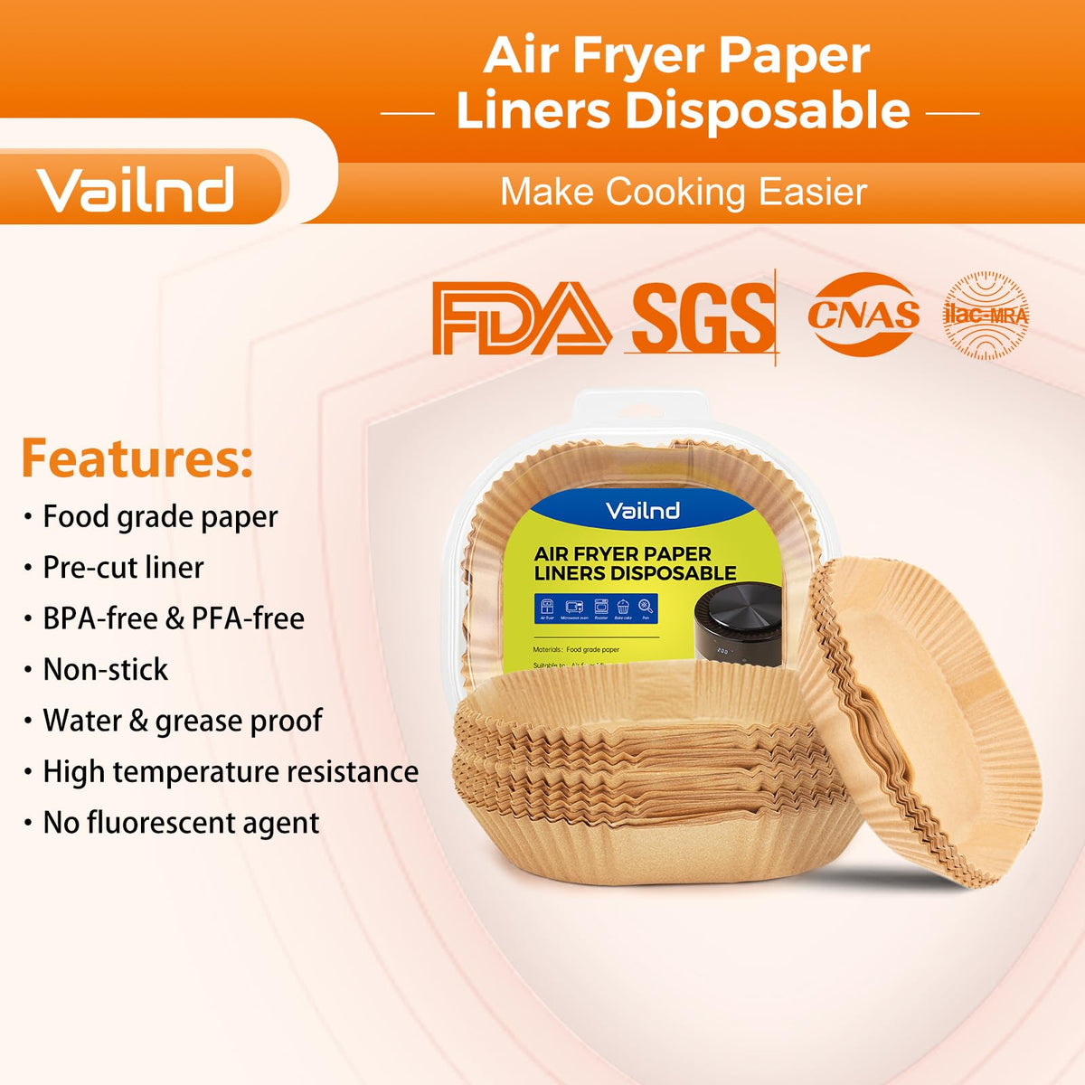 Vailnd see-through packaging highlights a ready-to-use liner set.