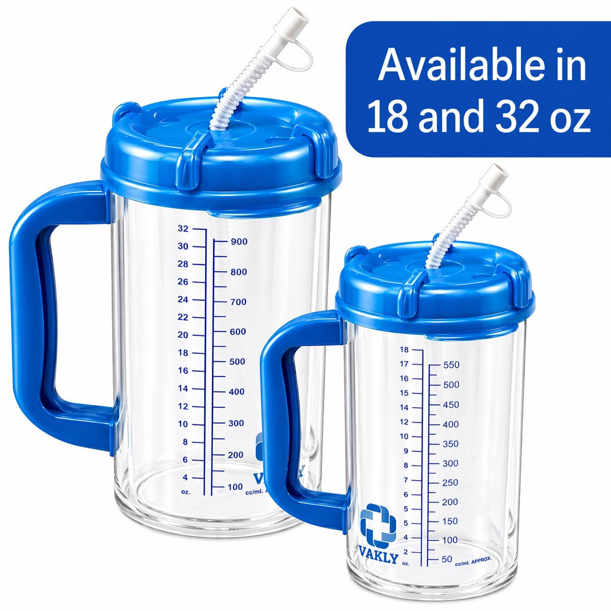 Vakly hospital carafe 18 oz capacity for everyday hydration at bedside.
