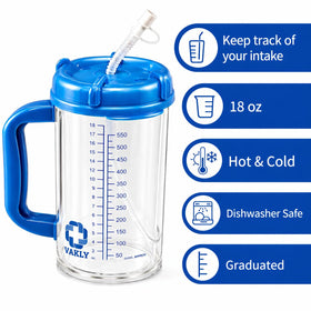 Vakly hospital carafe leak-proof lid and tab ensure spill-free bedside use.