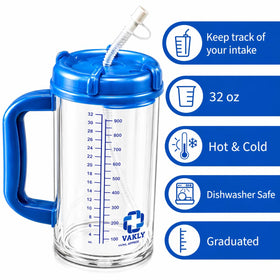 Vakly carafe with straw for convenient sipping and hydration