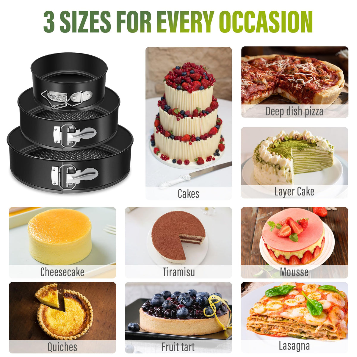Vakoo 7-inch springform pan for larger desserts with reliable latch release