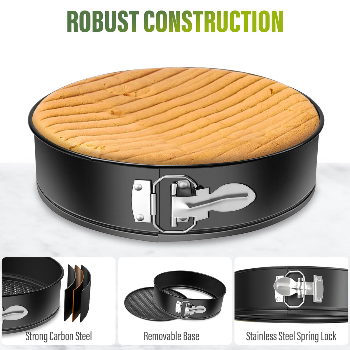Vakoo nonstick coating provides parchment-free baking for everyday desserts.