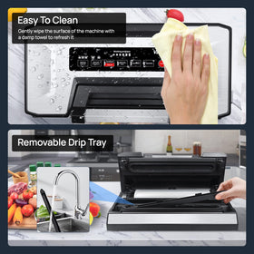 Vakumar built-in cutter and bag storage for custom bag lengths.