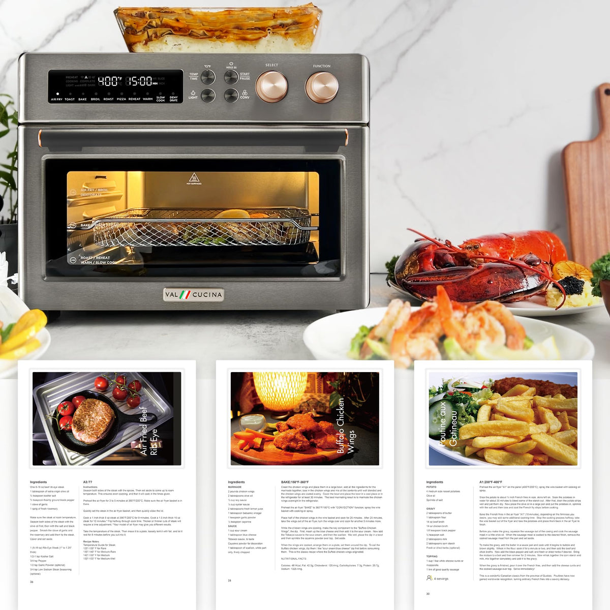 VAL CUCINA enamel baking tray and accessories included for easy, ready-to-use cooking.