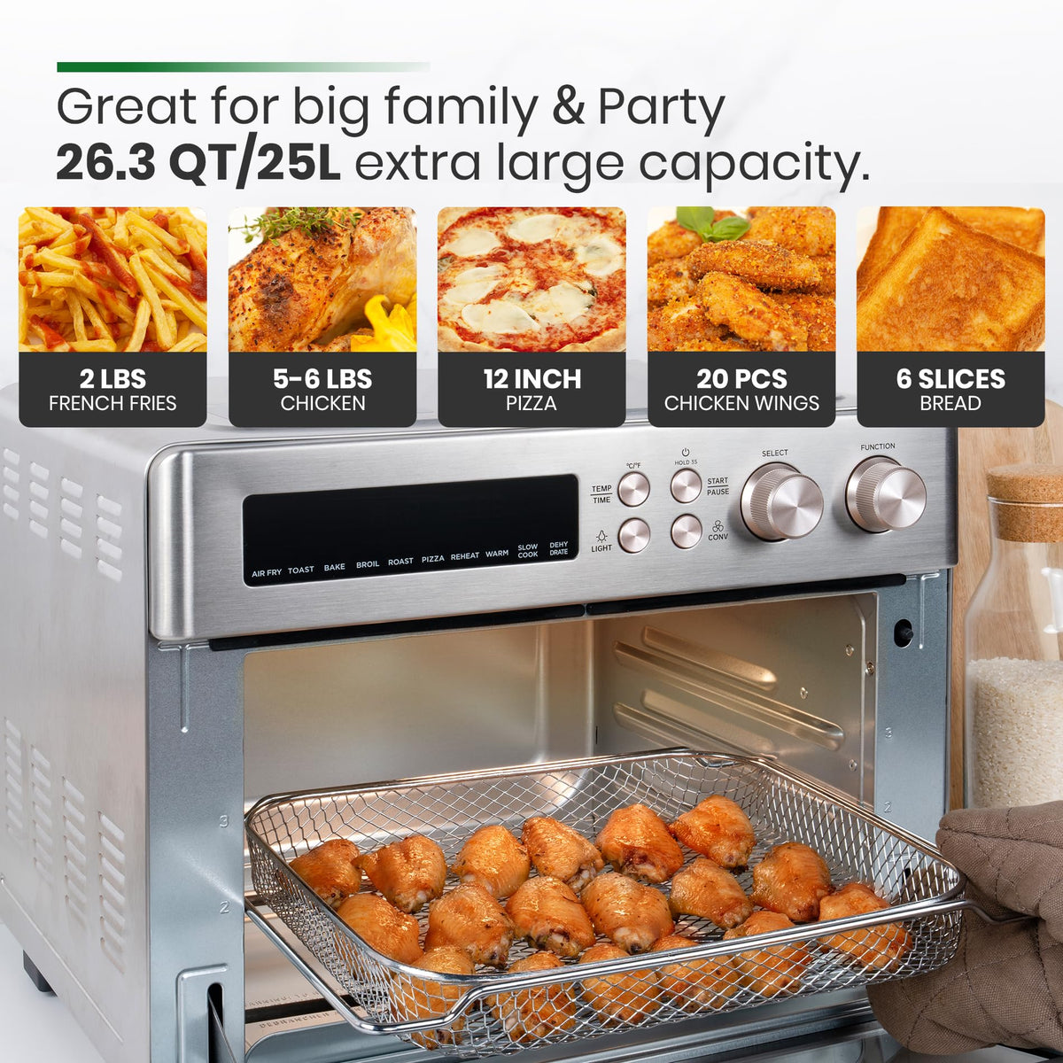 VAL CUCINA 10-in-1 preset panel demonstrates versatile cooking options