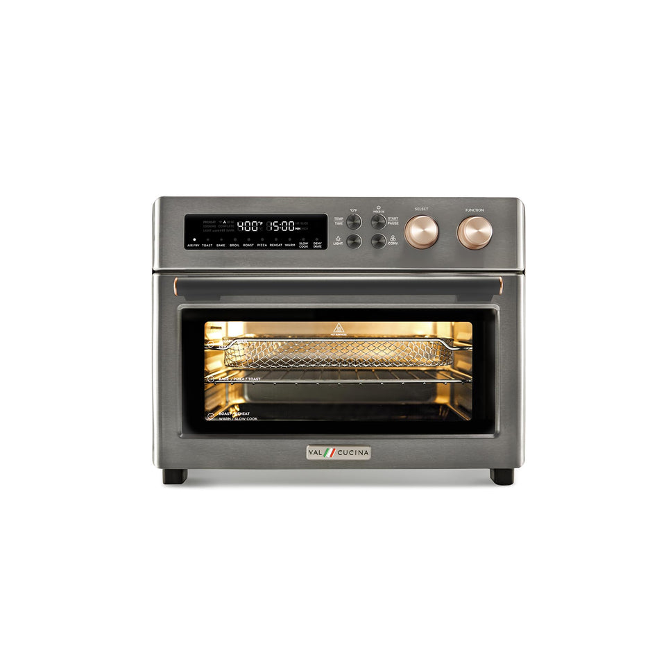 VAL CUCINA infrared air fryer toaster oven exterior for a stylish, space-saving kitchen centerpiece.