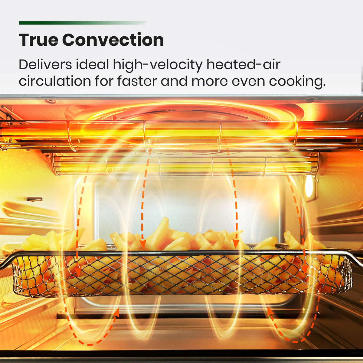 VAL CUCINA infrared oven presets display highlights versatile cooking options for everyday meals.