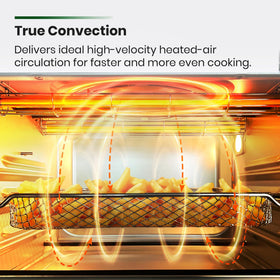 VAL CUCINA infrared oven presets display highlights versatile cooking options for everyday meals.