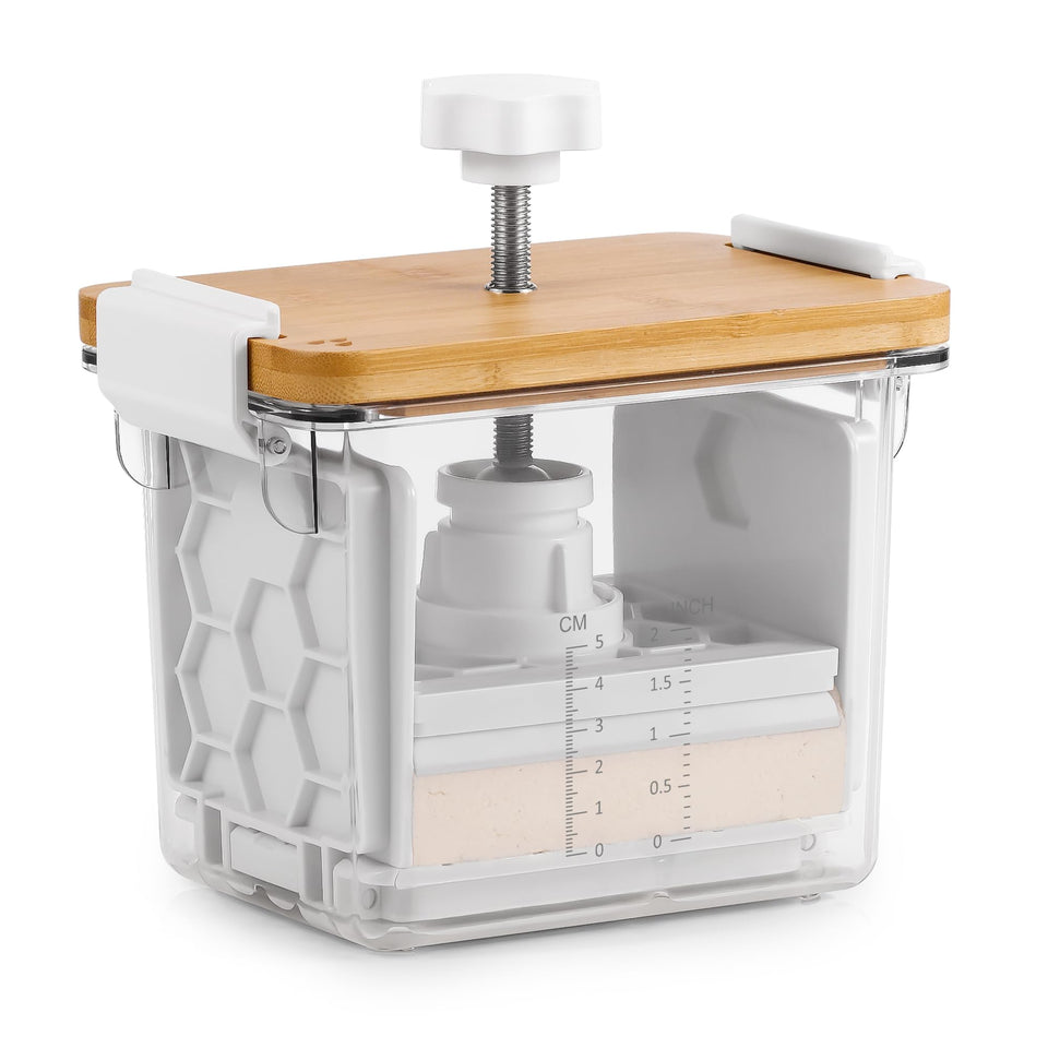 Valleyhike Tofu Press assembly shows compact setup for water removal.