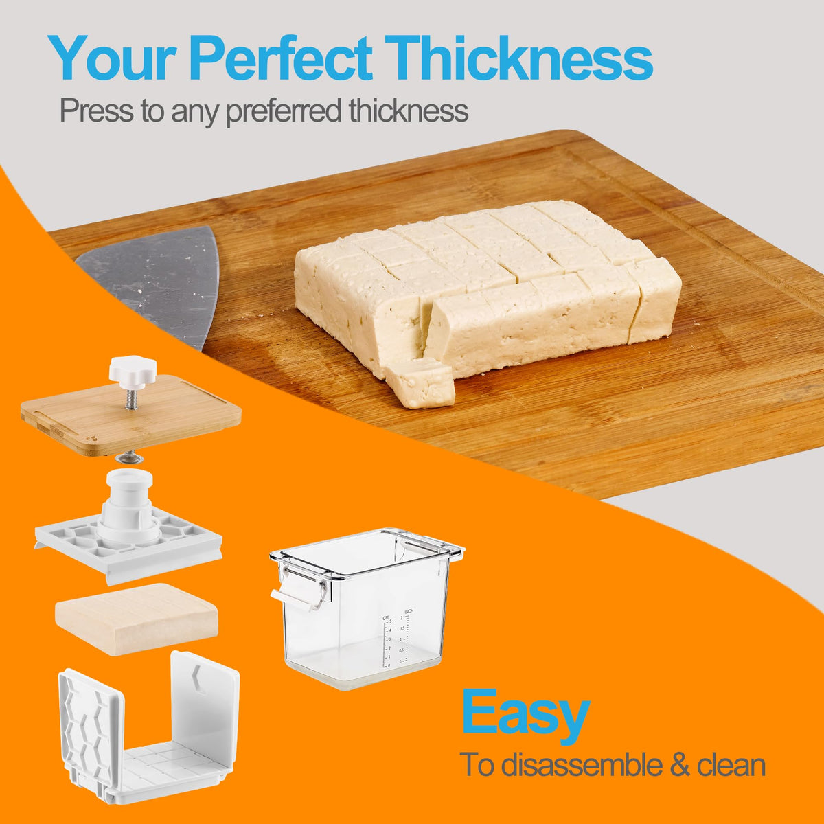 Valleyhike Tofu Press central dial enables quick, consistent pressing.